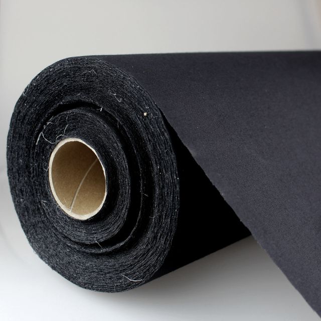 Coupon Entoilage de renfort thermocollant lourd Noir - Coupon de 100 cm