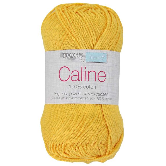 Pelote de fil à tricoter Coton Caline 50g - Jaune