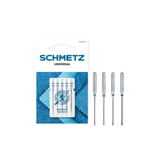 Aiguilles universal assorties n° 70/10 à 100/16 Schmetz 130/705 H x5