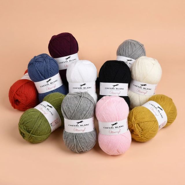 Fil à Tricoter Cheval Blanc Uttacryl - 10 Couleurs