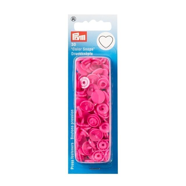 Prym 30 Boutons pression Color Snaps Coeurs Fushia