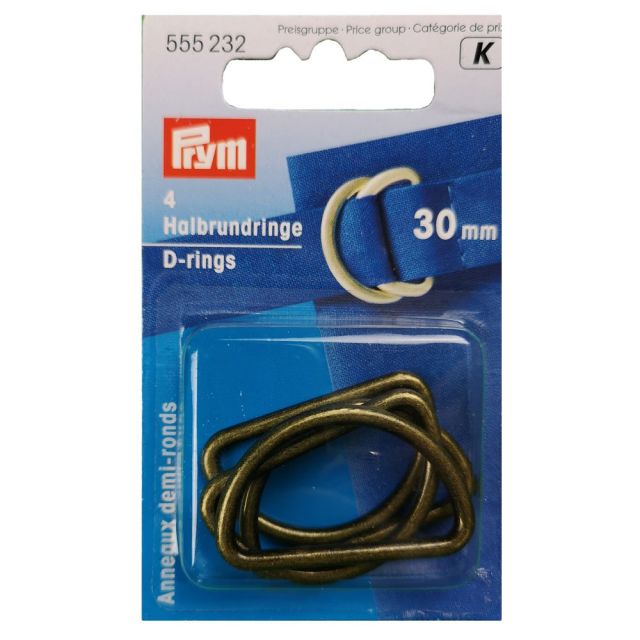 Passants demi-ronds Prym Laiton antique - 4 tailles