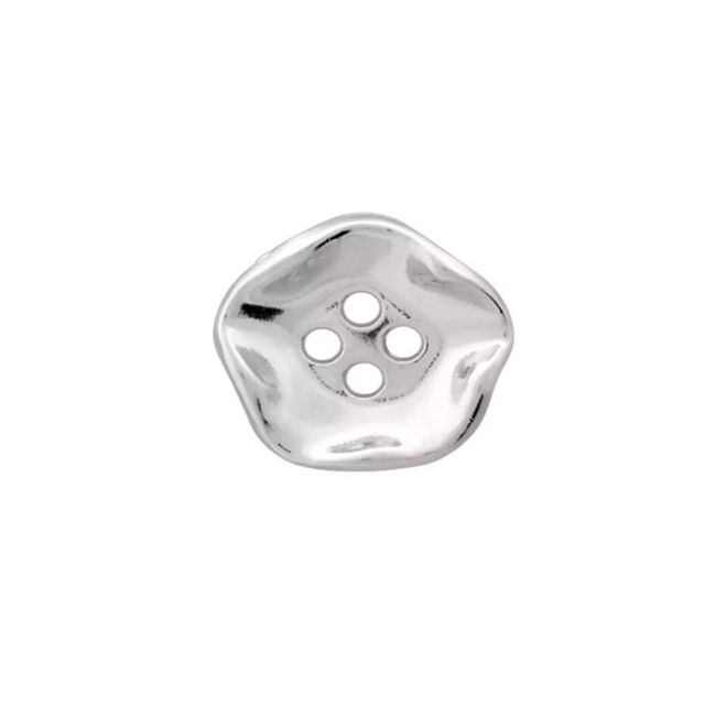Bouton Prym en métal 18 mm - Argent rond irrégulier