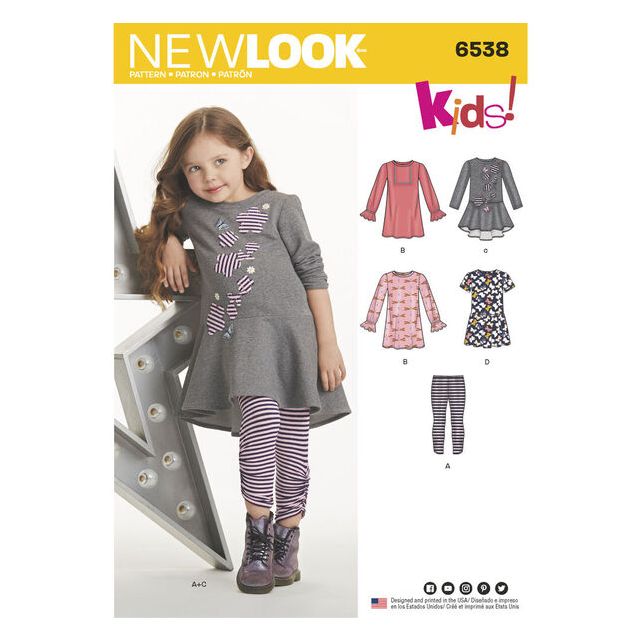 Patron New Look 6538 Robe Enfant