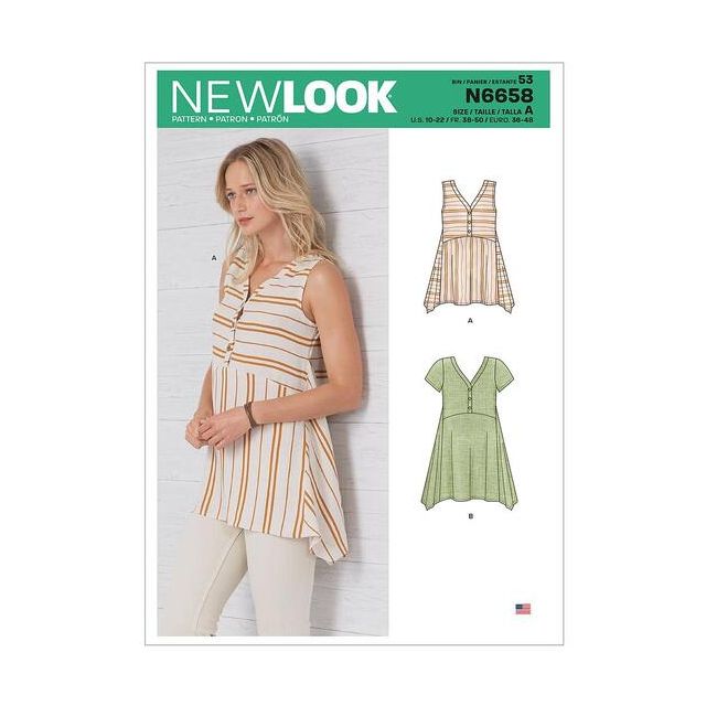 Patron New Look 6658 Blouse