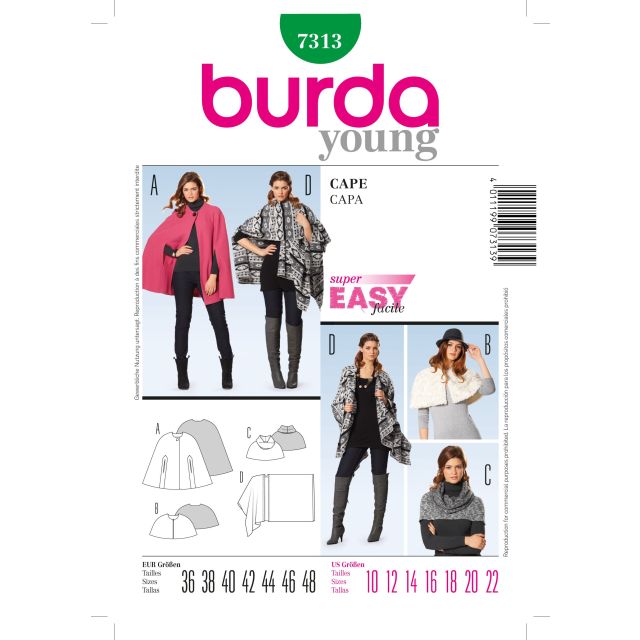 Patron Burda 7313 Cape