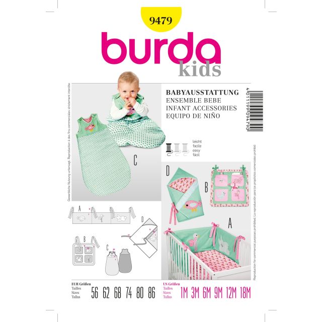 Patron Burda 9479 Ensemble bébé