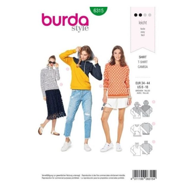 Patron Burda 6315 T-shirt