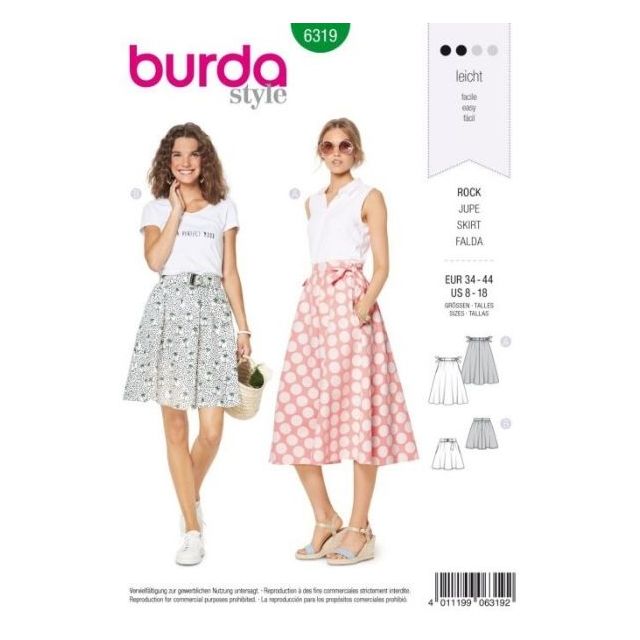 Patron Burda 6319 Jupe