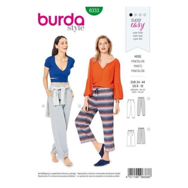 Patron Burda 6333 Pantalon