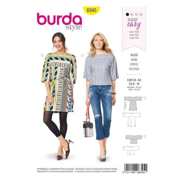 Patron Burda 6345 Robe