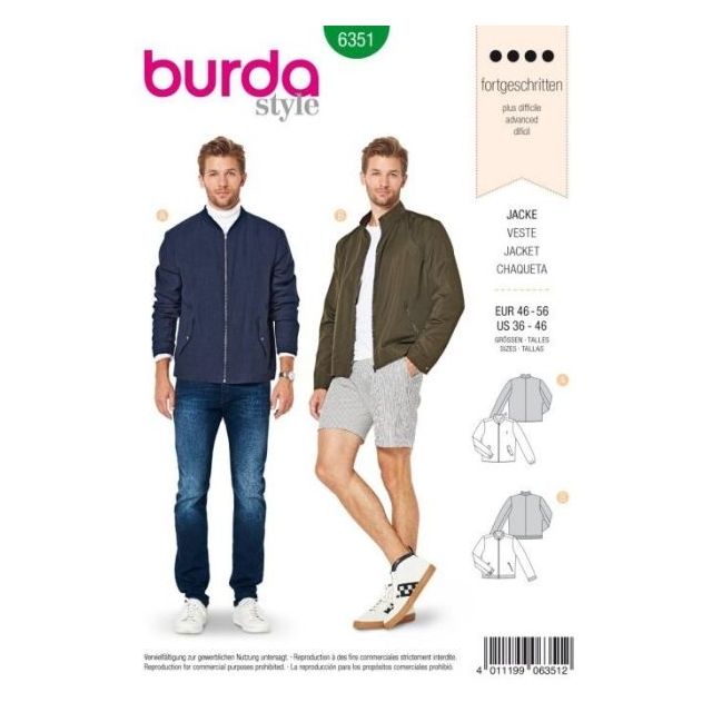 Patron Burda 6351 Veste