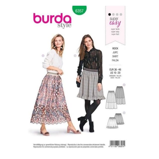 Patron Burda 6357 Jupe