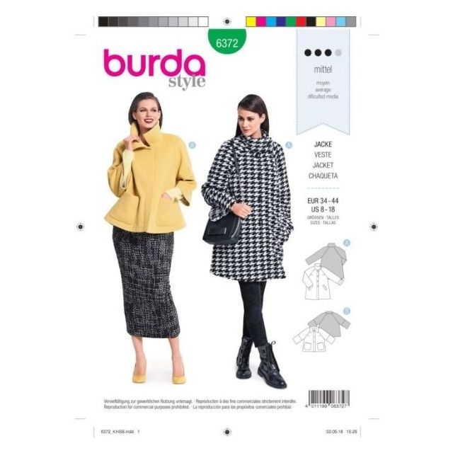 Patron Burda 6372 Veste
