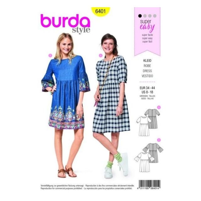 Patron Burda 6401 Robe