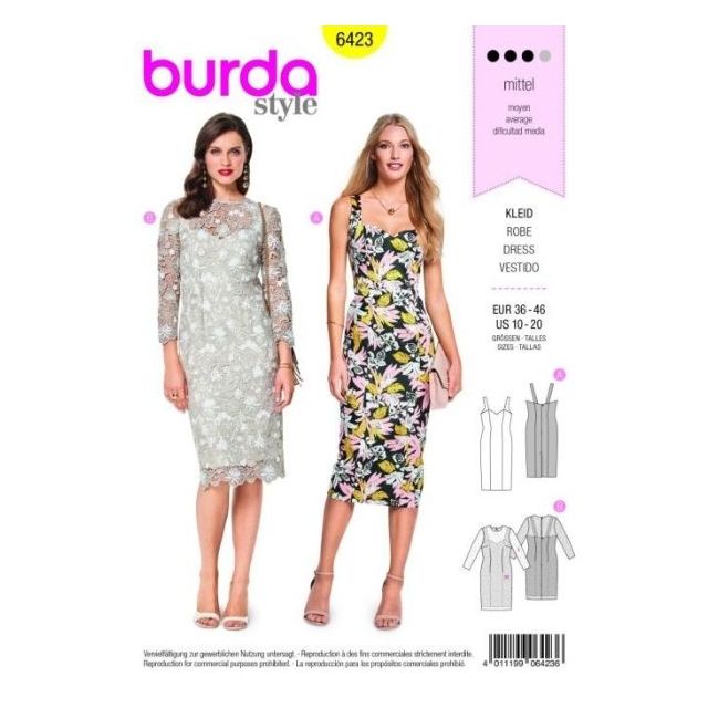 Patron Burda 6423 Robe