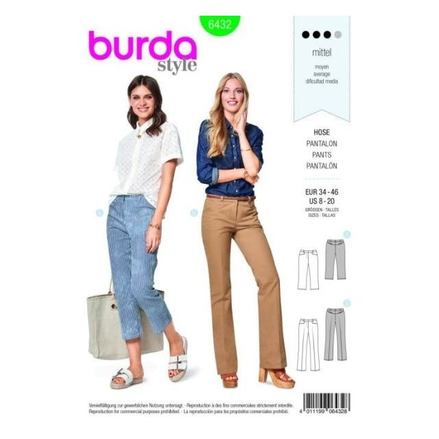 Patron Burda 6432 Pantalon