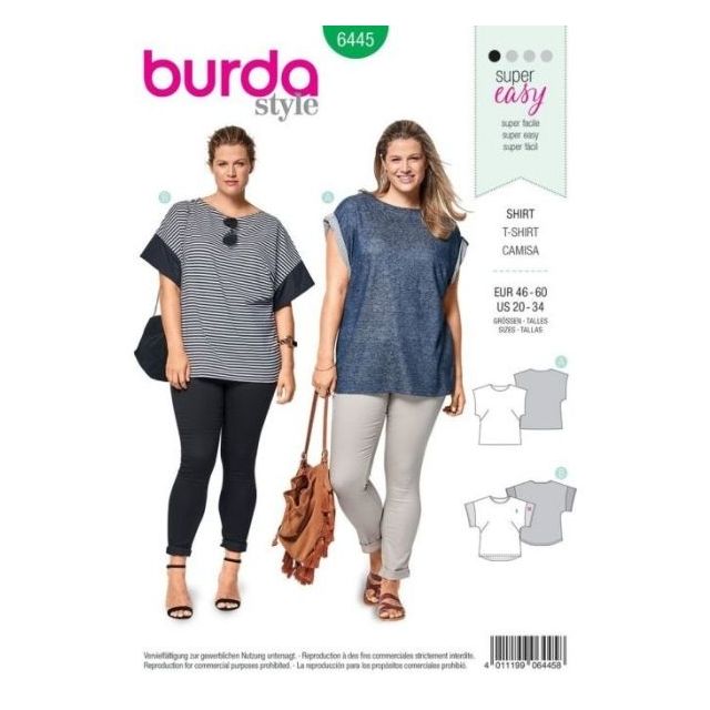 Patron Burda 6445 T-shirt