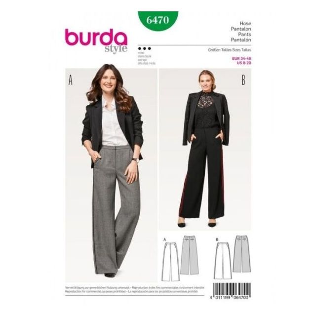 Patron Burda 6470 Pantalon