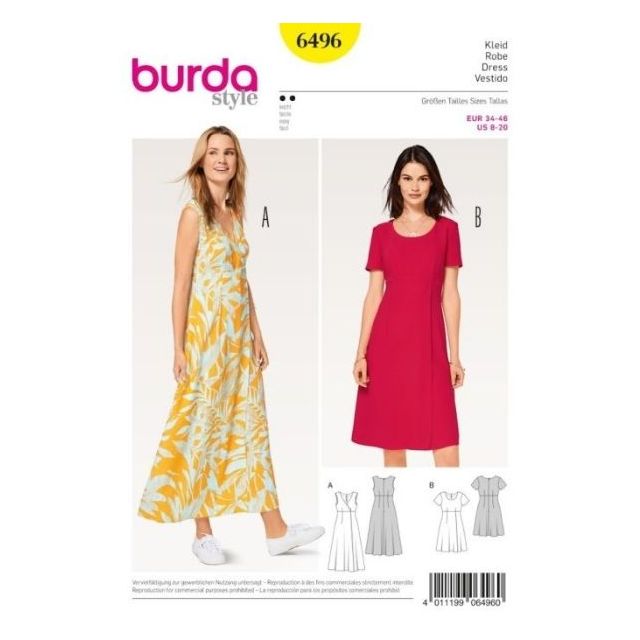 Patron Burda 6496 Robe
