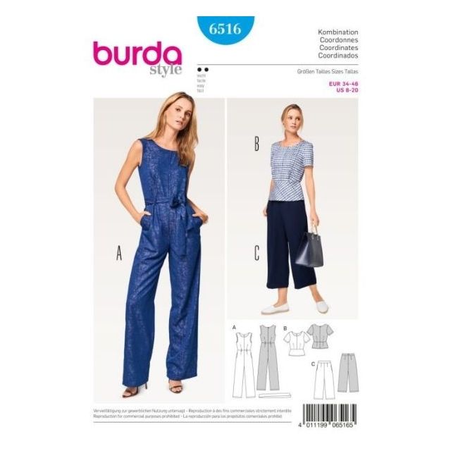 Patron Burda 6516 Combinaison