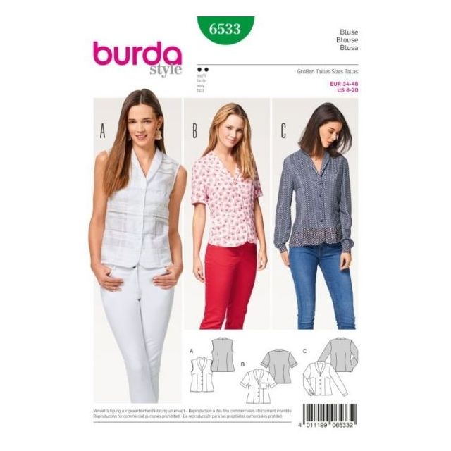 Patron Burda 6533 Blouse