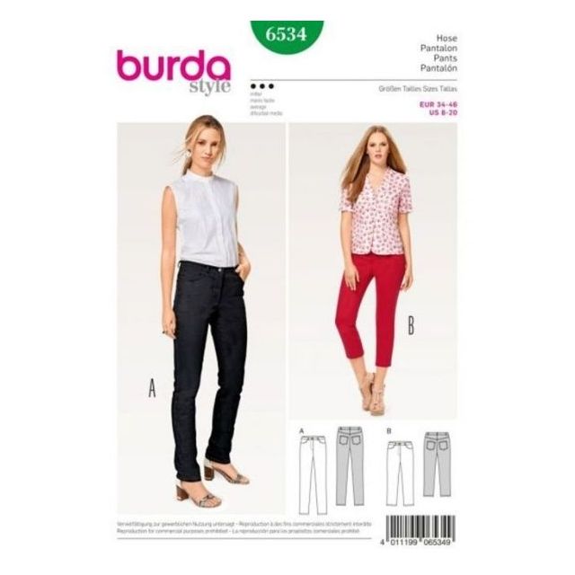 Patron Burda 6534 Pantalon
