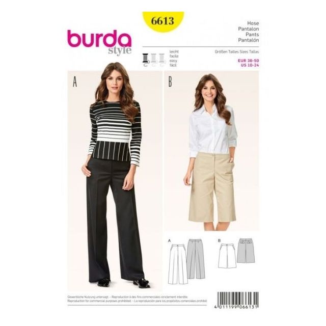 Patron Burda 6613 Pantalon