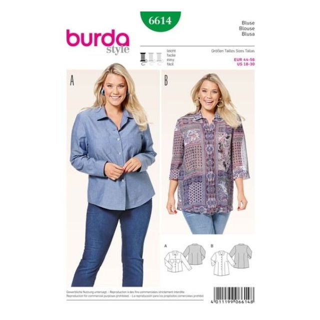 Patron Burda 6614 Blouse