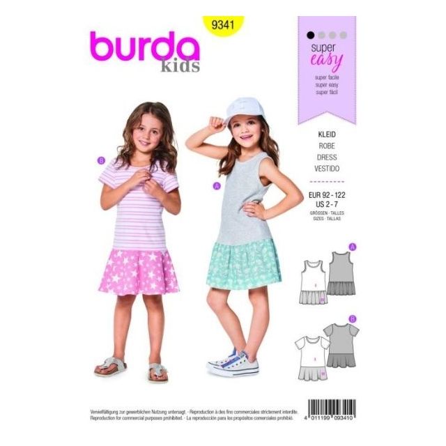 Patron Burda 9341 Robe Enfant