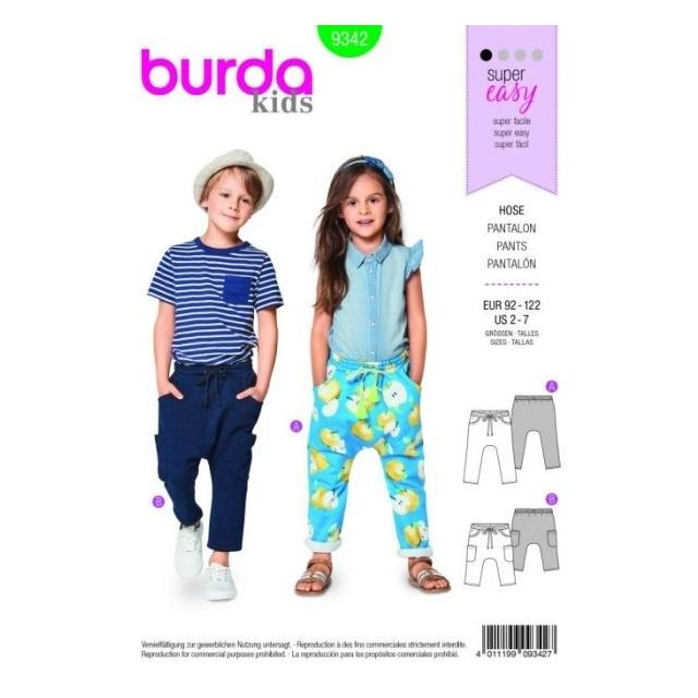 Patron Burda 9342 Pantalon Enfant