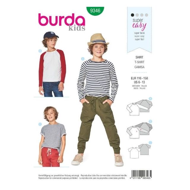 Patron Burda 9346 T-shirt