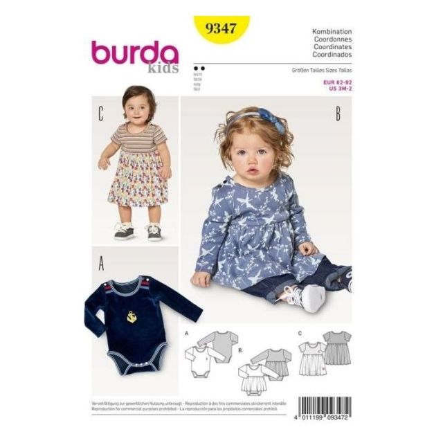 Patron Burda 9347 Combinaison Enfant