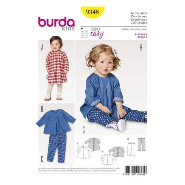 Patron Burda 9348 Combinaison Enfant