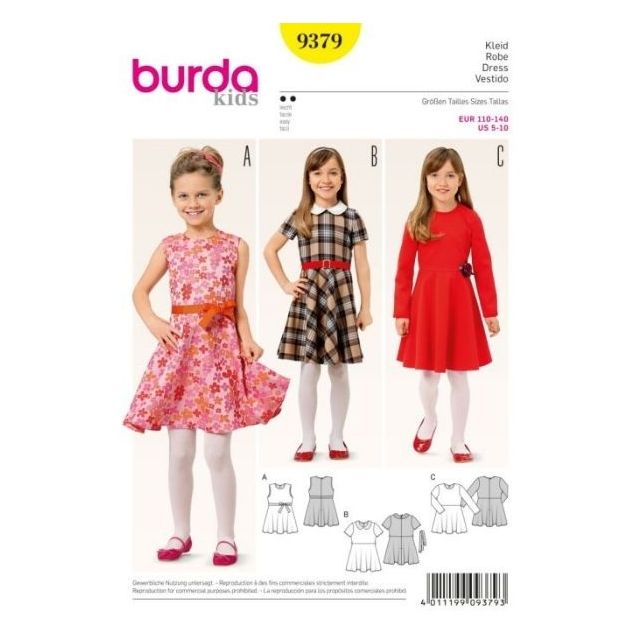 Patron Burda 9379 Robe Enfant