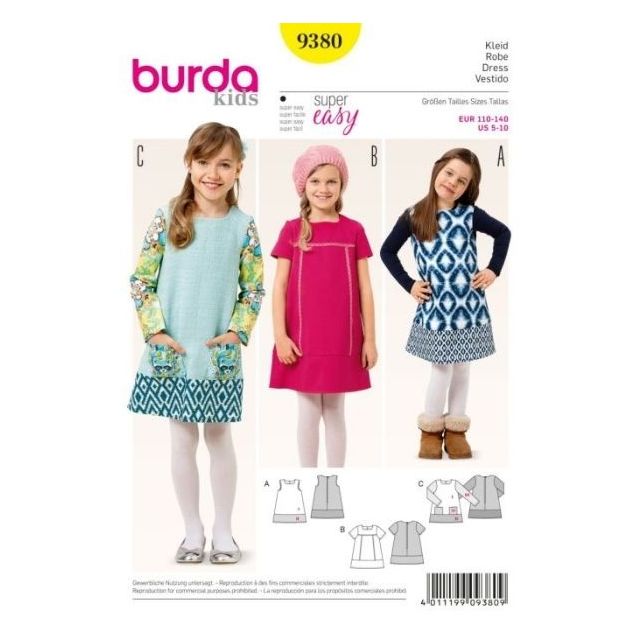 Patron Burda 9380 Robe Enfant