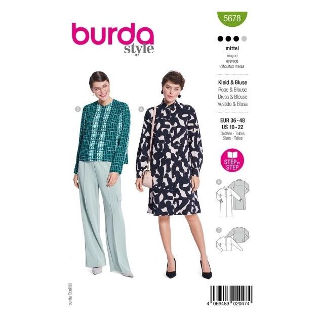 Patron Burda 5678 Robe & Blouse