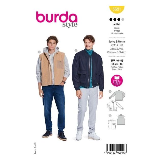 Patron Burda 5681 Veste & Gilet