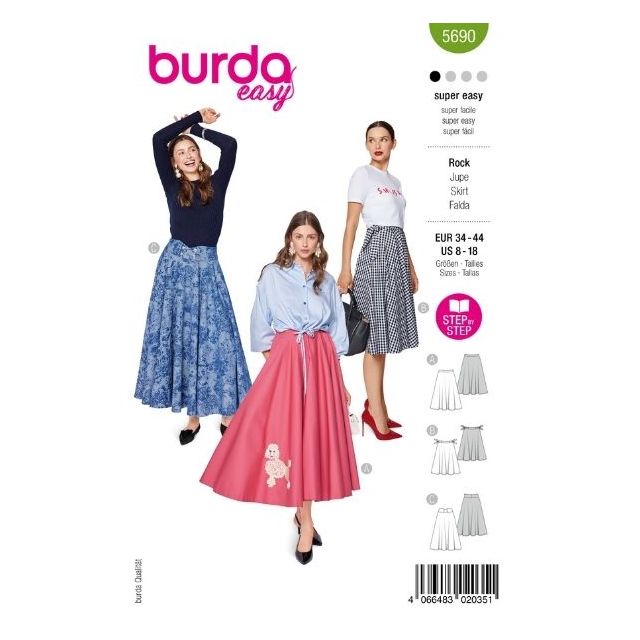 Patron Burda 5690 Jupe