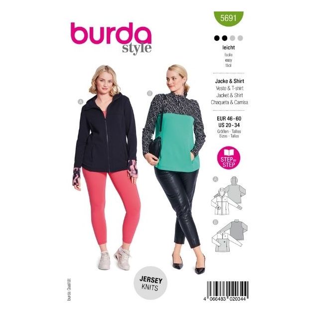 Patron Burda 5691 Veste & T-Shirt