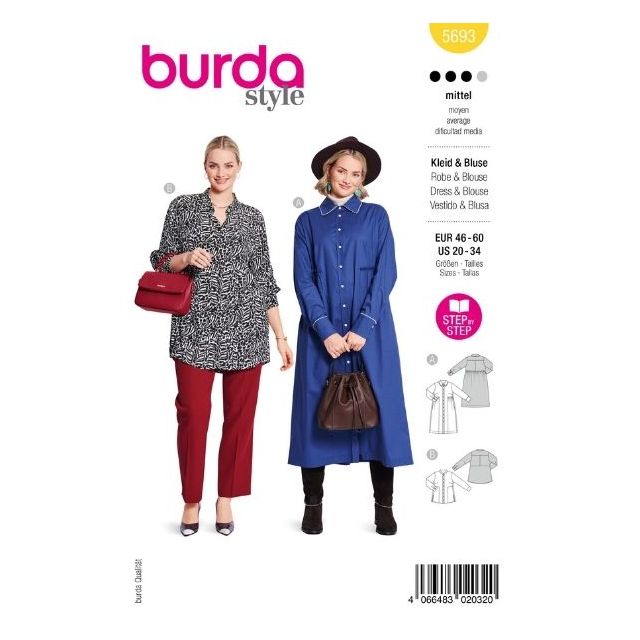 Patron Burda 5693 Robe & Blouse
