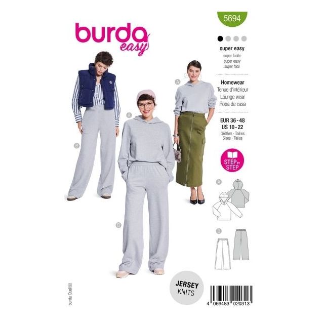 Patron Burda 5694 Tenue d'intérieur