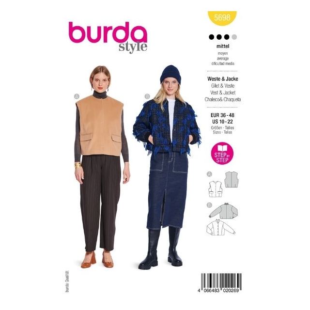 Patron Burda 5698 Veste & Gilet