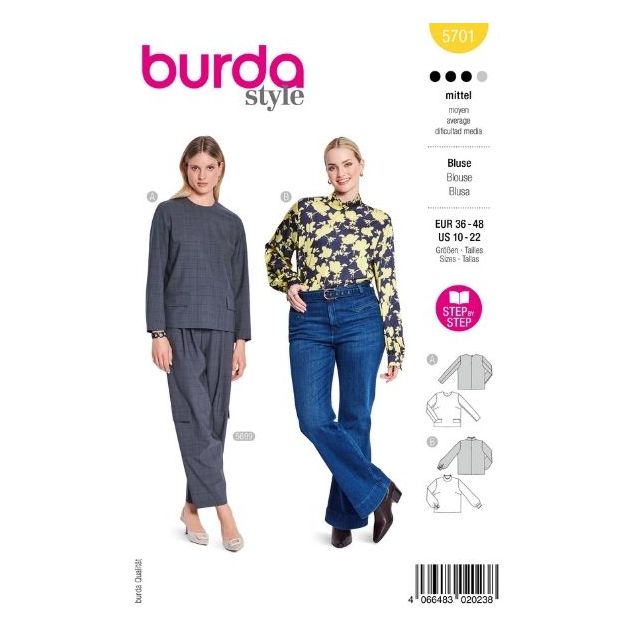 Patron Burda 5701 Blouse