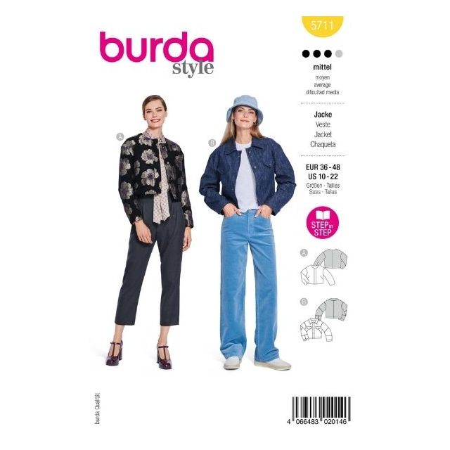 Patron Burda 5711 Veste