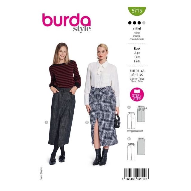 Patron Burda 5715 Jupe