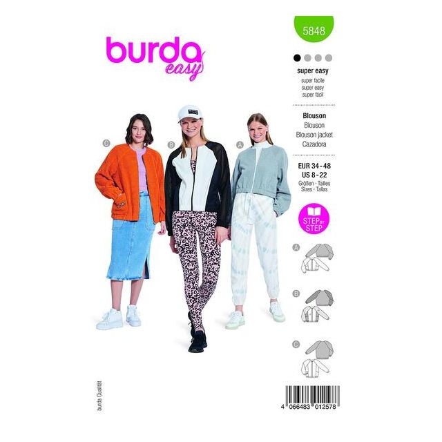 Patron Burda 5848 Veste