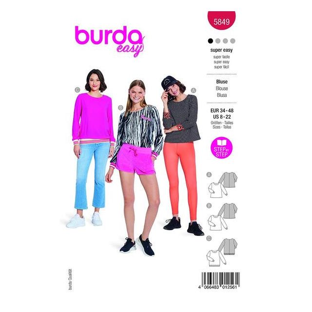 Patron Burda 5849 Blouse
