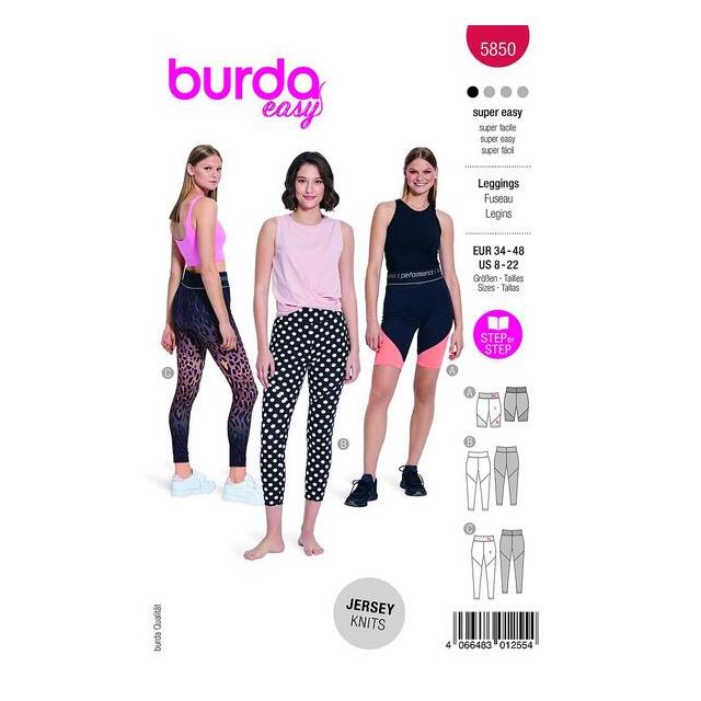 Patron Burda 5850 Leggings
