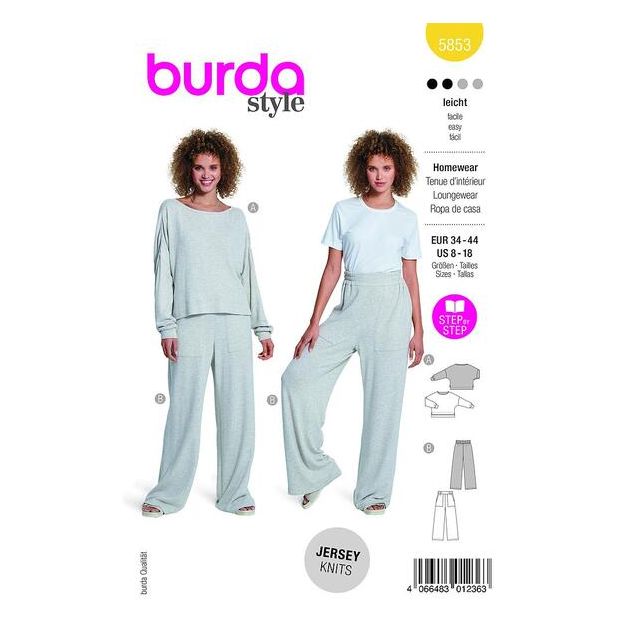 Patron Burda 5853 Tenue d'intérieur